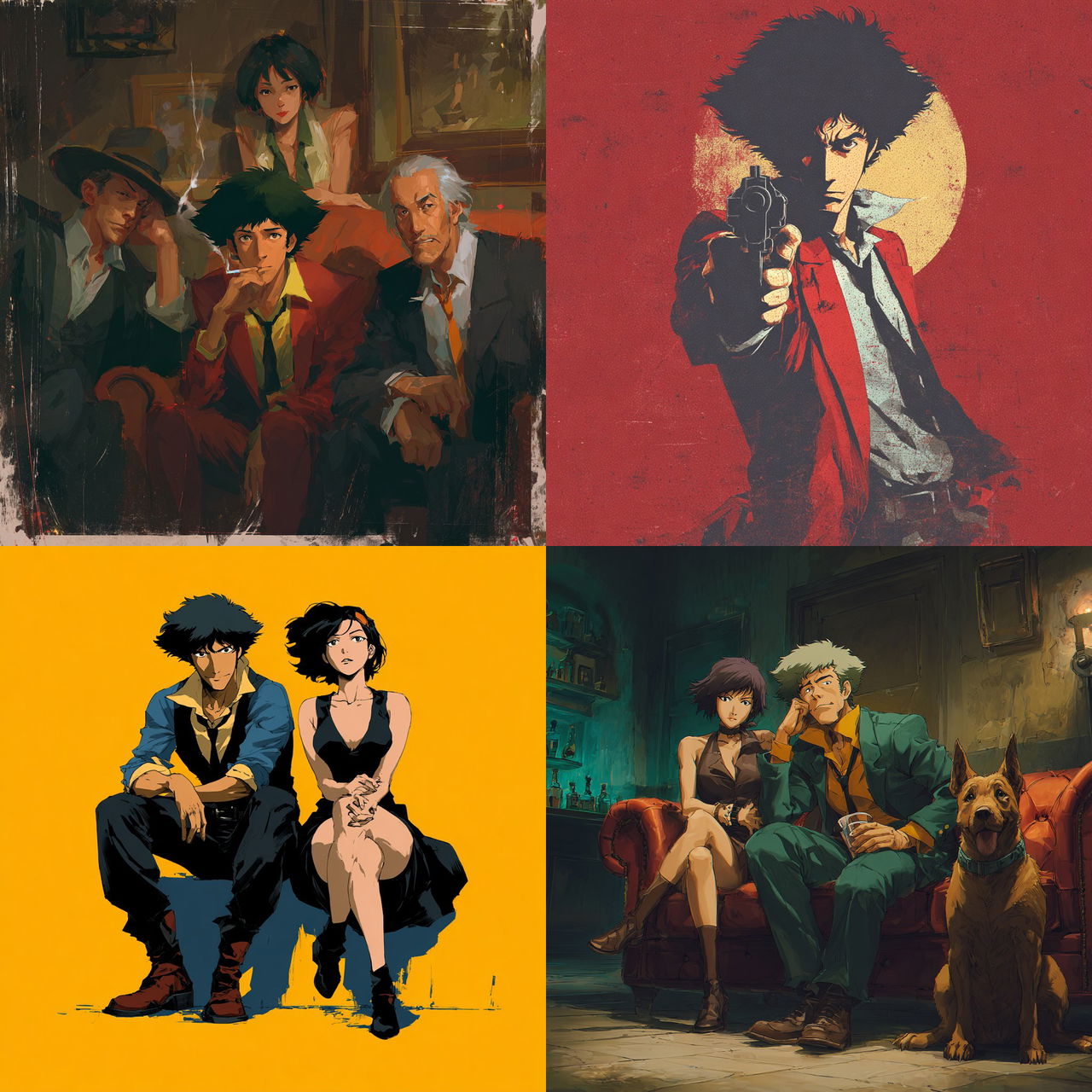 Cowboy Bebop style, Midjourney V7, render 1 of 4