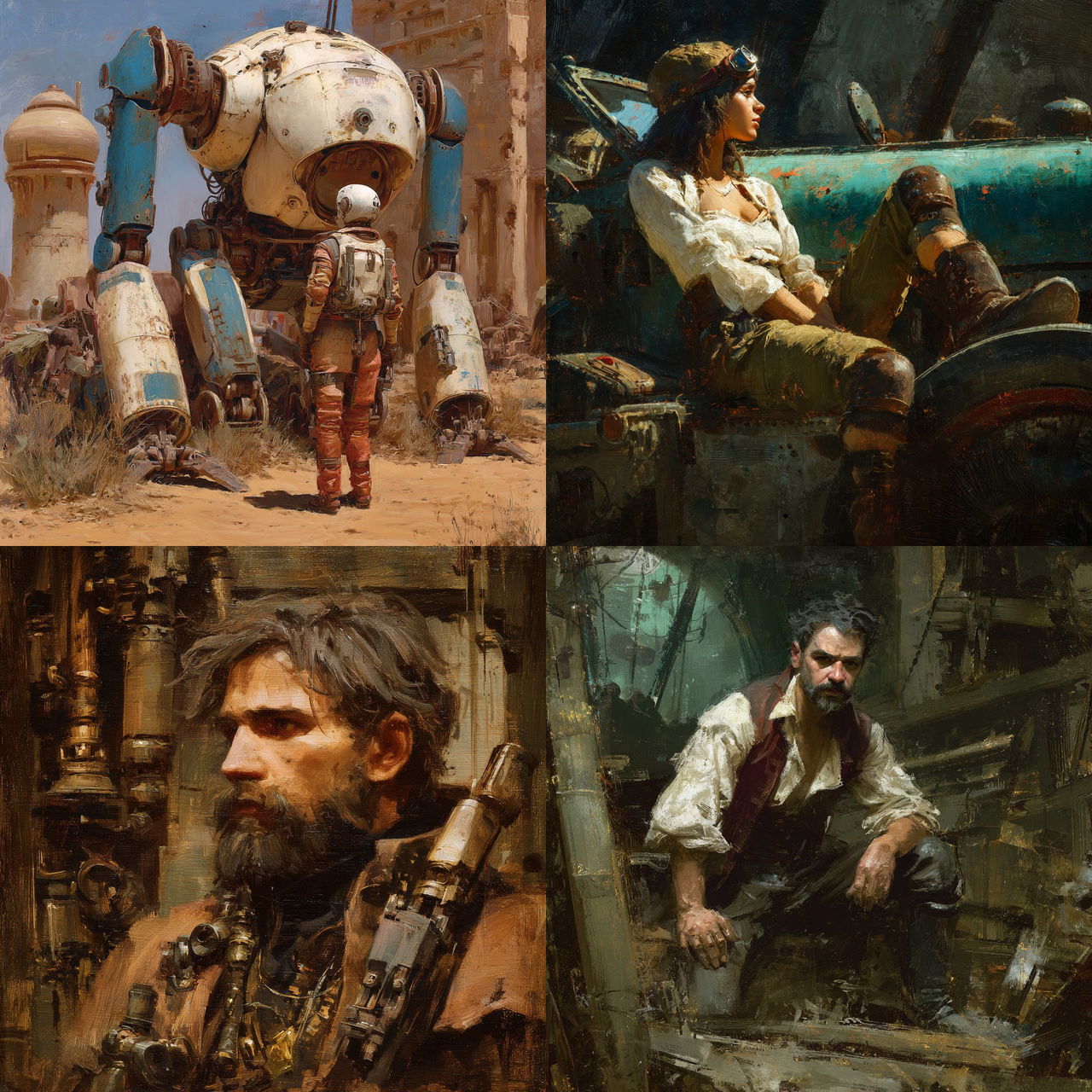 Craig Mullins style, Midjourney V7, render 1 of 4