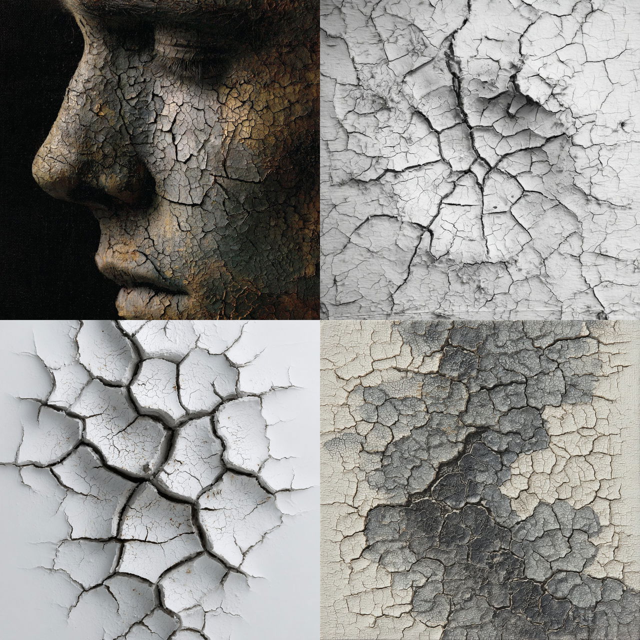 Craquelure style, Midjourney V7, render 1 of 4