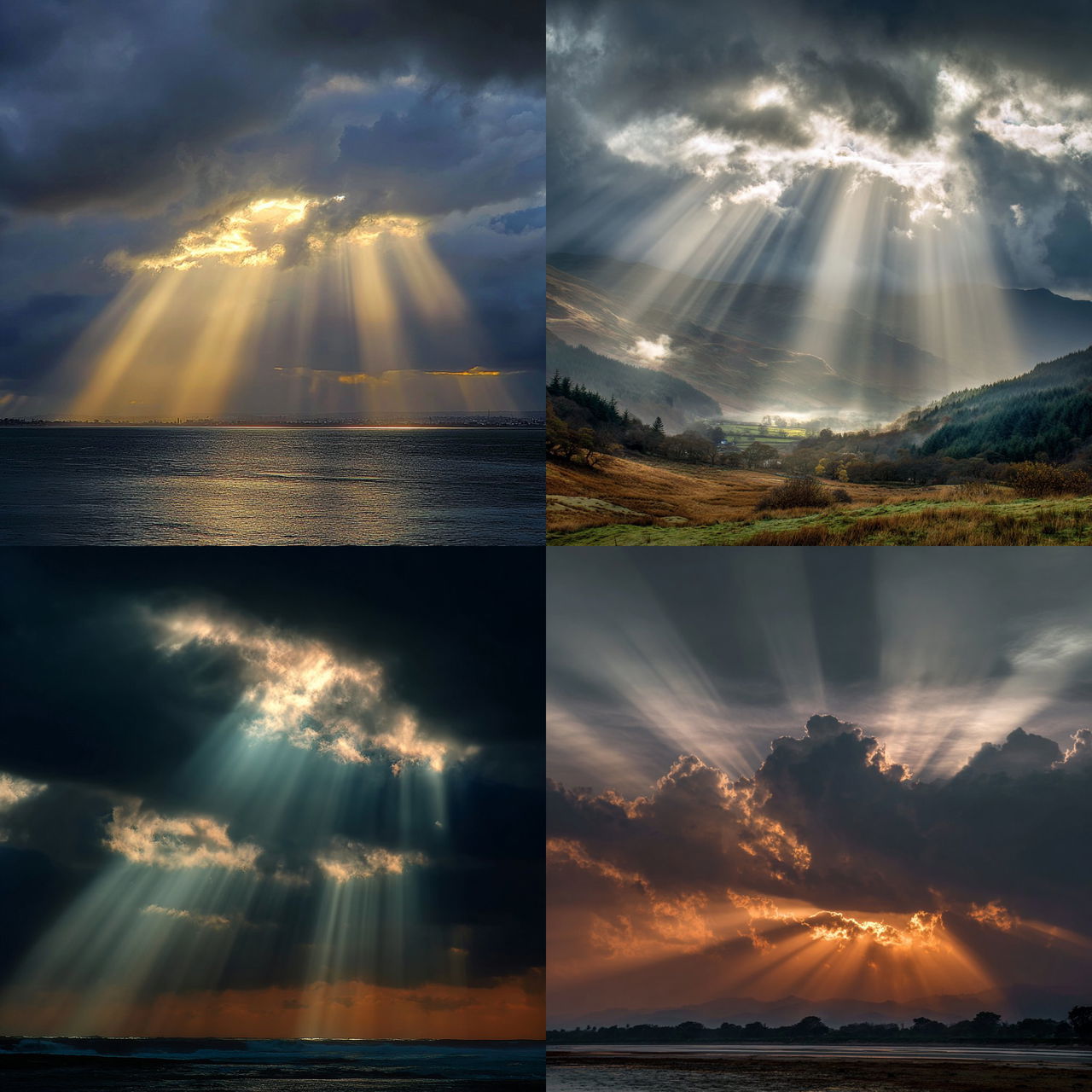 Crepuscular rays style, Midjourney V7, render 1 of 4