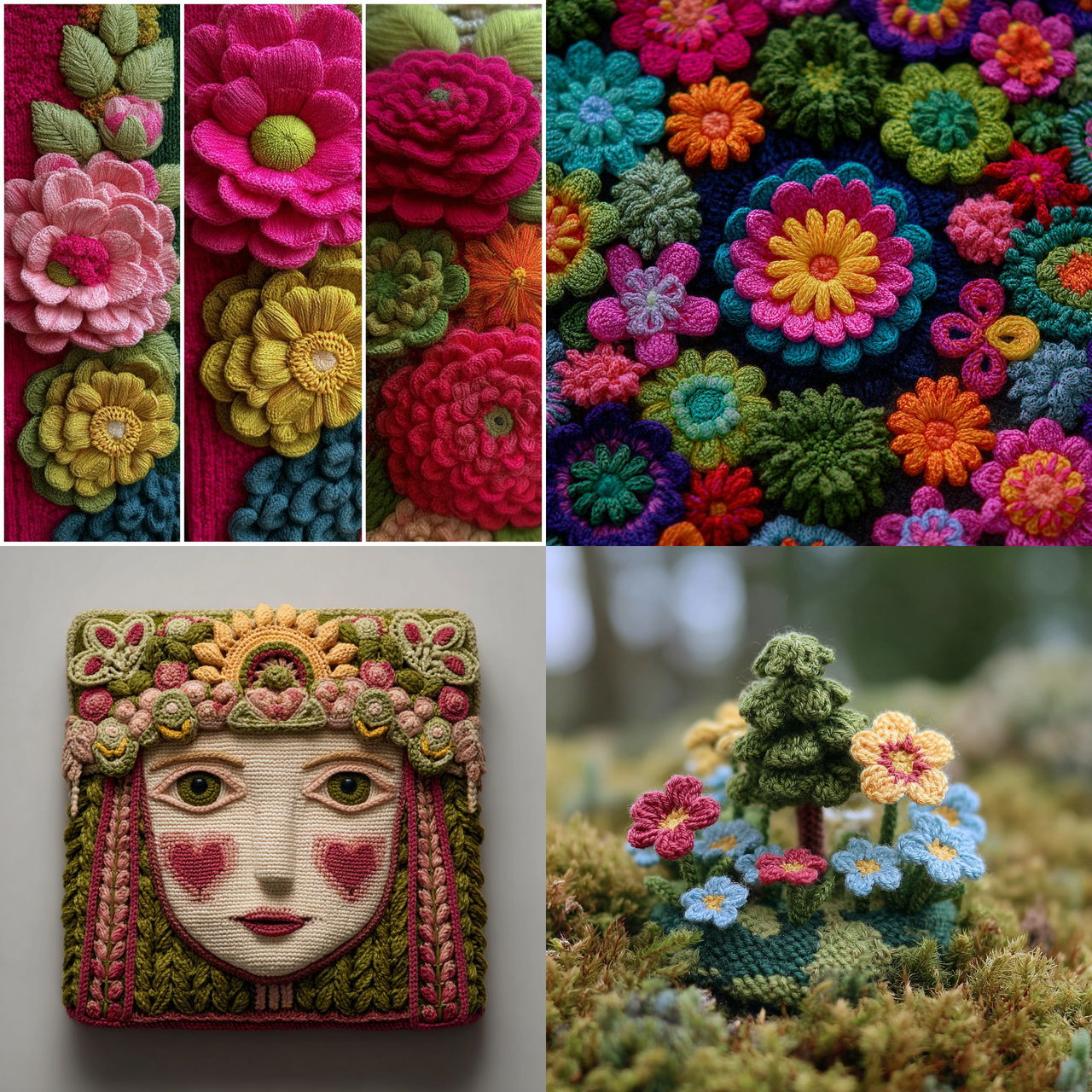 Crocheted style, Midjourney V7, render 1 of 4