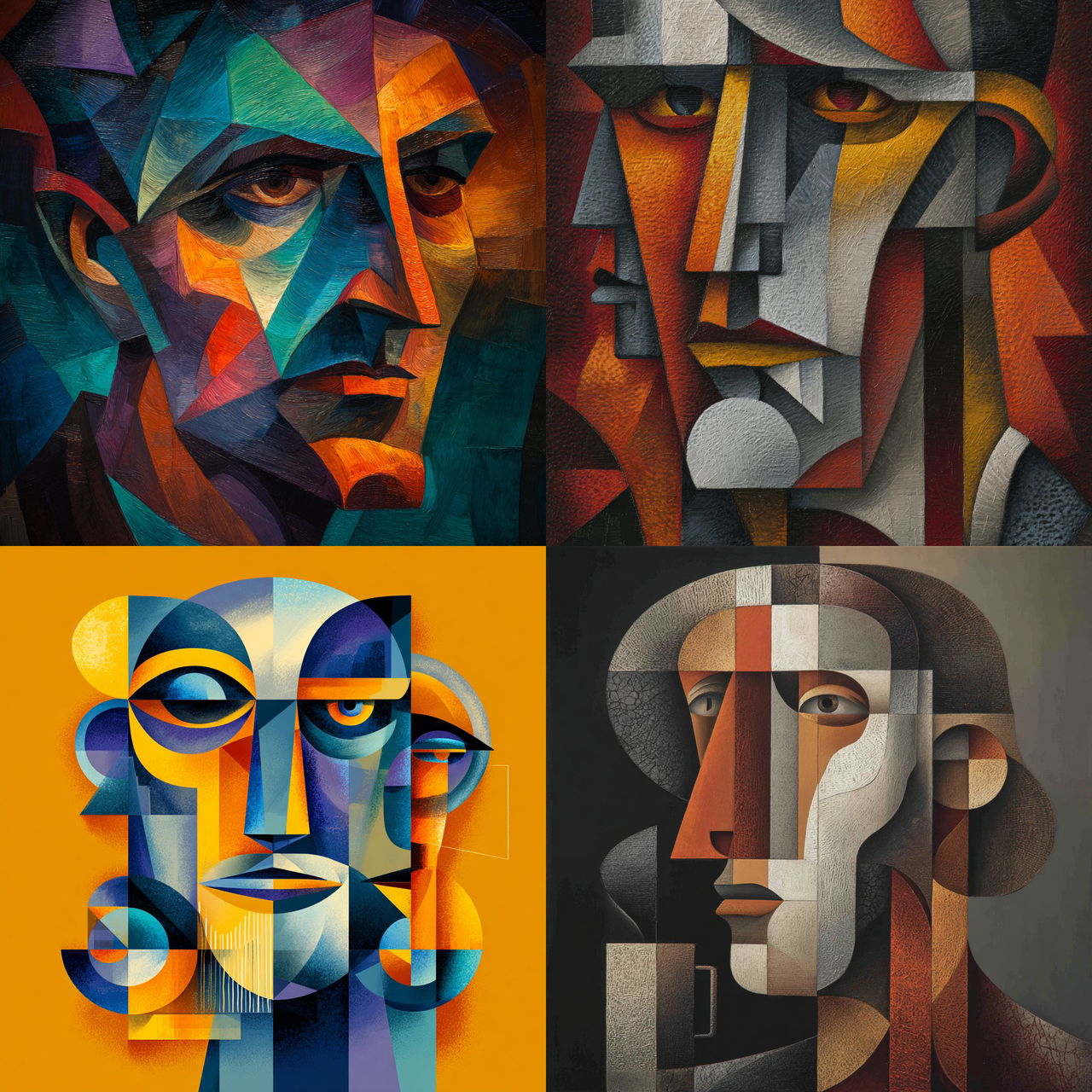 Cubism style, Midjourney V7, render 1 of 4