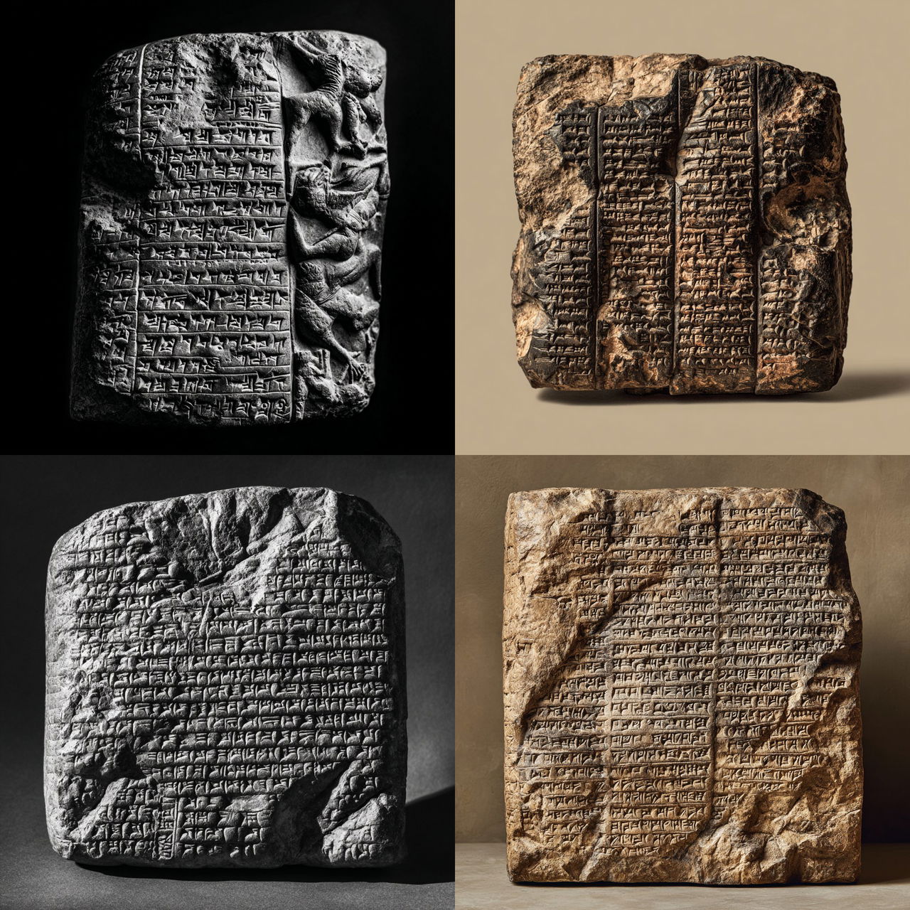 Cuneiform style, Midjourney V7, render 1 of 4