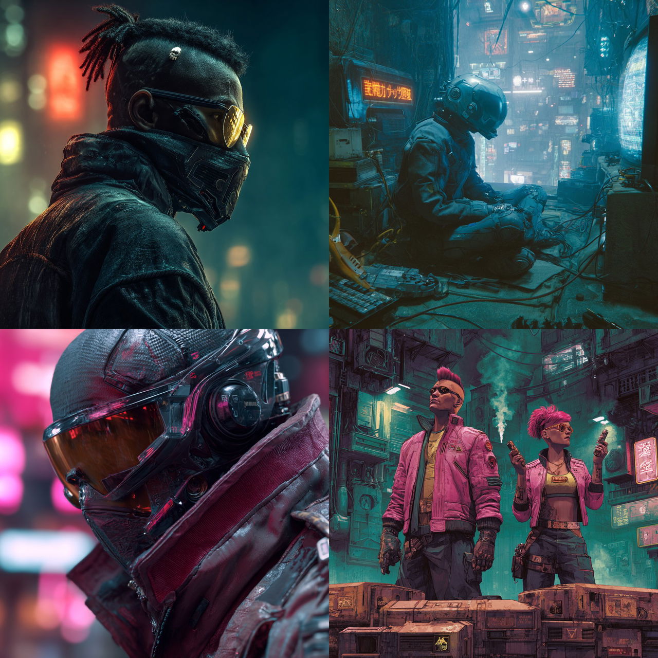 Cyberpunk style, Midjourney V7, render 1 of 4