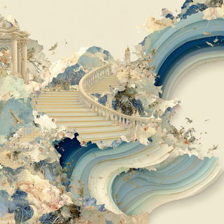 Pelagic Bower style, Midjourney V7: abstract 3D render