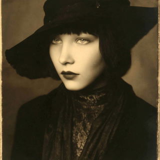 Vat Shadowism style, Midjourney V7: photographic portrait of female protagonist