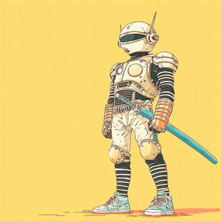 Radiantide style, Midjourney V7: concept art character design of retropunk steam knight