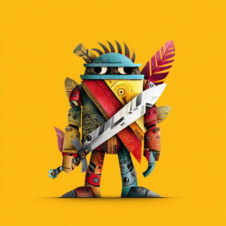 Xerox Relieflands style, Midjourney V7: concept art character design of retropunk steam knight