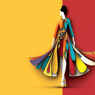 Xerox Relieflands style, Midjourney V7: haute-couture fashion outfit
