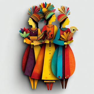 Xerox Relieflands style, Midjourney V7: traditional folk art