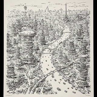 Aureoclast style, Midjourney V7: megacity with futuristic bioarchitecture