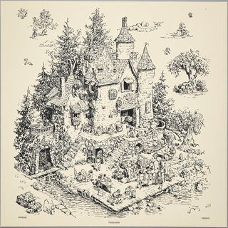 Aureoclast style, Midjourney V7: retro fairy-tale illustration