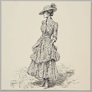 Aureoclast style, Midjourney V7: haute-couture fashion outfit