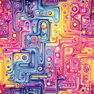 Neon Paisley Riso style, Midjourney V7: technical infrastructure blueprint schematics