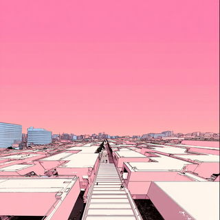 Pinkrender style, Midjourney V7: abstract 3D render