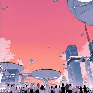 Pinkrender style, Midjourney V7: megacity with futuristic bioarchitecture
