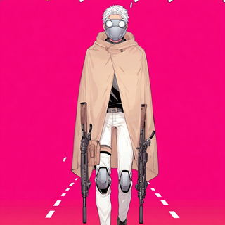 Pinkrender style, Midjourney V7: concept art character design of retropunk steam knight