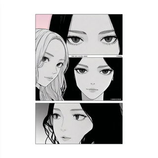 Pinkrender style, Midjourney V7: black-and-white manga comic strip