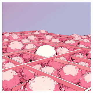Pinkrender style, Midjourney V7: creative pattern composition