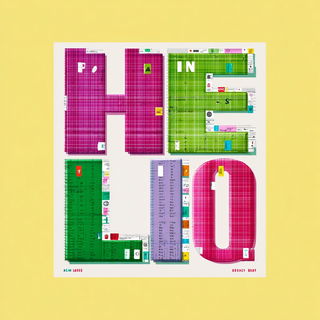 Chromapastic style, Midjourney V7: typographic composition with large letters