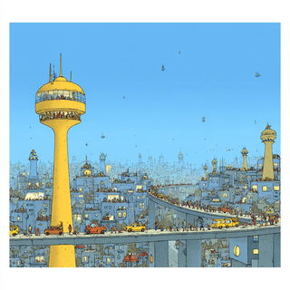 The Vellum Arclight style, Midjourney V7: megacity with futuristic bioarchitecture