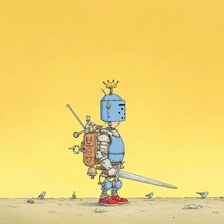 The Vellum Arclight style, Midjourney V7: concept art character design of retropunk steam knight