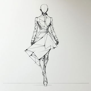 Limestone Mirror Gardens style, Midjourney V7: haute-couture fashion outfit
