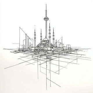 Limestone Mirror Gardens style, Midjourney V7: bold minimalist logo design for Istanbul city municipal services