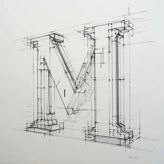 Limestone Mirror Gardens style, Midjourney V7: typographic composition with large letters