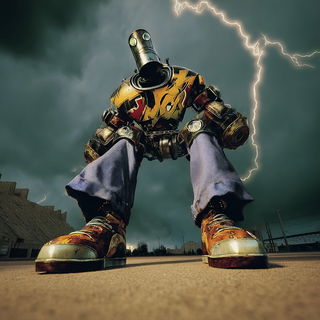 Blueflame Stoneprint style, Midjourney V7: concept art character design of retropunk steam knight
