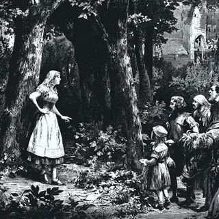 Engravescape style, Midjourney V7: retro fairy-tale illustration