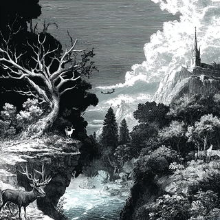 Engravescape style, Midjourney V7: creative pattern composition
