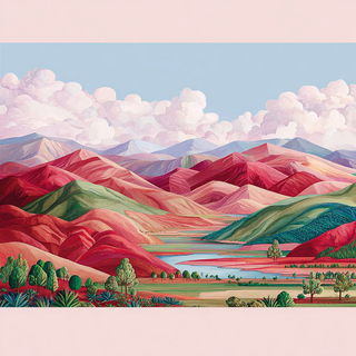 Gilded Macaw Baroque style, Midjourney V7: realistic landscape photograph of quiet dawn