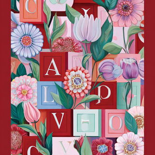 Gilded Macaw Baroque style, Midjourney V7: typographic composition with large letters