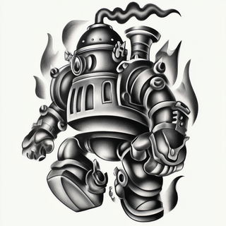 Cryofloric style, Midjourney V7: concept art character design of retropunk steam knight