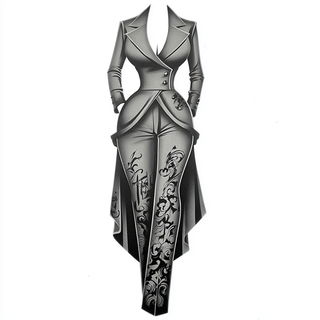 Cryofloric style, Midjourney V7: haute-couture fashion outfit