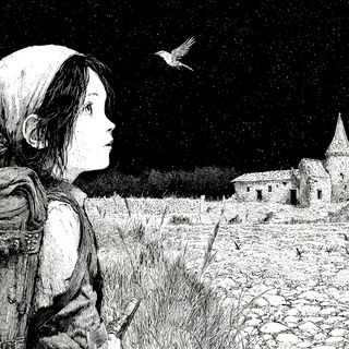 Cairnweave style, Midjourney V7: retro fairy-tale illustration