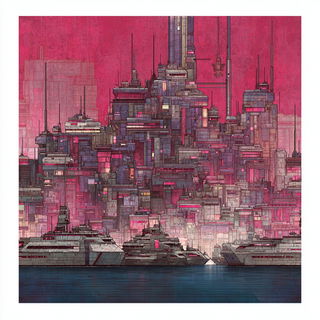 Fractomasonry style, Midjourney V7: megacity with futuristic bioarchitecture