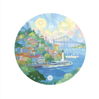 Verandacism style, Midjourney V7: bold minimalist logo design for Istanbul city municipal services