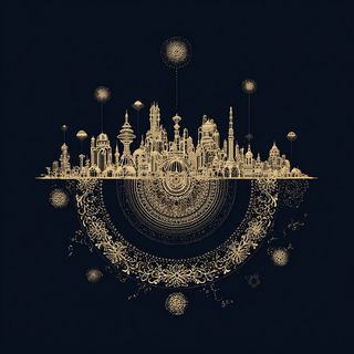 Stellarabesque style, Midjourney V7: megacity with futuristic bioarchitecture