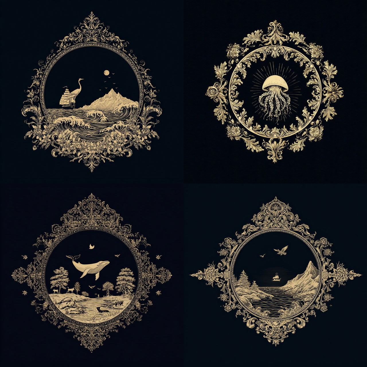 Stellarabesque style, Midjourney V7, render 1 of 4