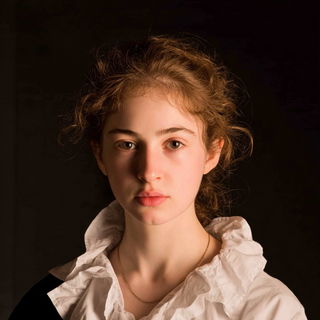 Chiaroscuro Masquerade style, Midjourney V7: photographic portrait of female protagonist