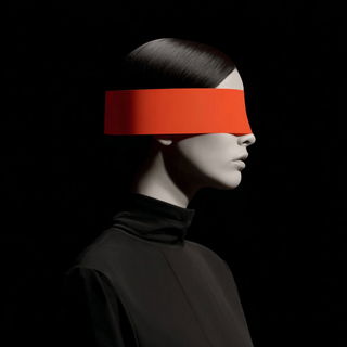 Vermilion Switchyard style, Midjourney V7: photographic portrait of female protagonist