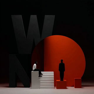 Vermilion Switchyard style, Midjourney V7: typographic composition with large letters