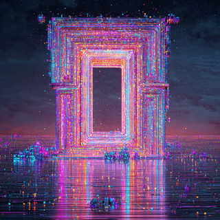 Neon Biocollage style, Midjourney V7: typographic composition with large letters