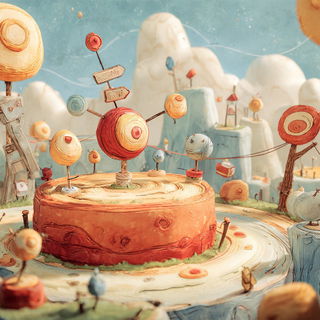 Lensing Cloudbound style, Midjourney V7: abstract 3D render