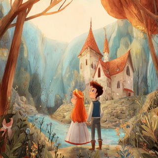 Lensing Cloudbound style, Midjourney V7: retro fairy-tale illustration