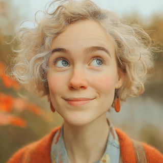 Lensing Cloudbound style, Midjourney V7: photographic portrait of female protagonist
