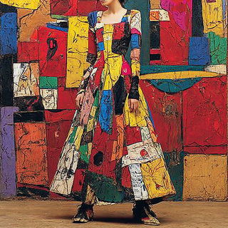 Toucanoclast style, Midjourney V7: haute-couture fashion outfit