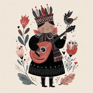 Bramblegloom style, Midjourney V7: traditional folk art